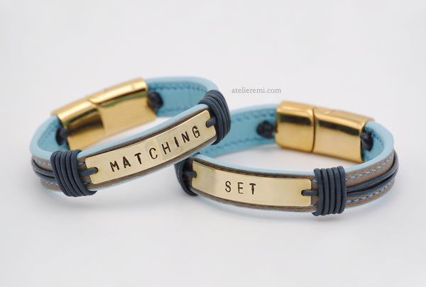 No. B01G | Couples Bracelet Set (Goatskin Lined Interior)