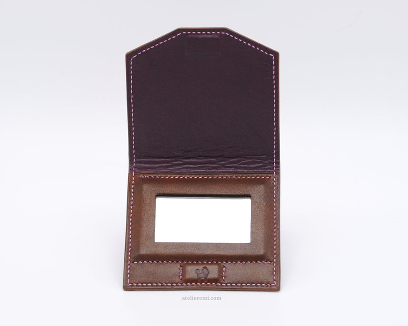 No. A01C | Compact Mirror (Cowhide Lined Interior)
