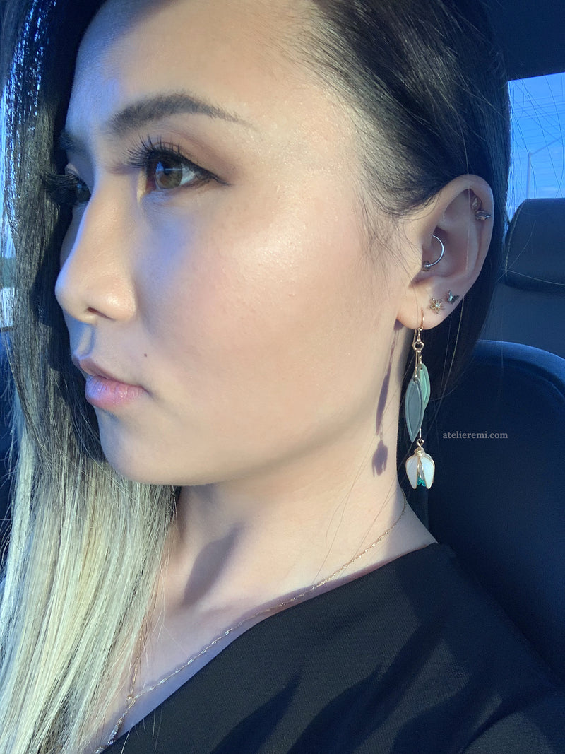 No. J03C | Snowdrop Earrings (Copper)