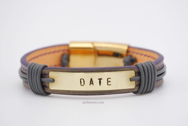 No. B01C-S | Single Personalized Bracelet (Cowhide Lined Interior)
